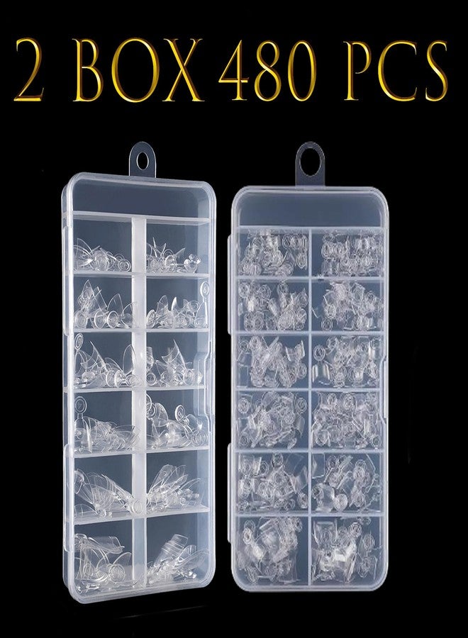 WOWITIS 480 Pcs Extra Short Half Cover Almond Nail Tips & Square Tip for Women, 2 Boexs XXS Clear Pre-shape French Tip for Nail Extension XS Soft Gel Acrylic Small Tips 12 Sizes for Nail Salon Nail Tech DIY - Image 2